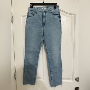 Good American High Wasted jeans , frayed bottom, size 4/27